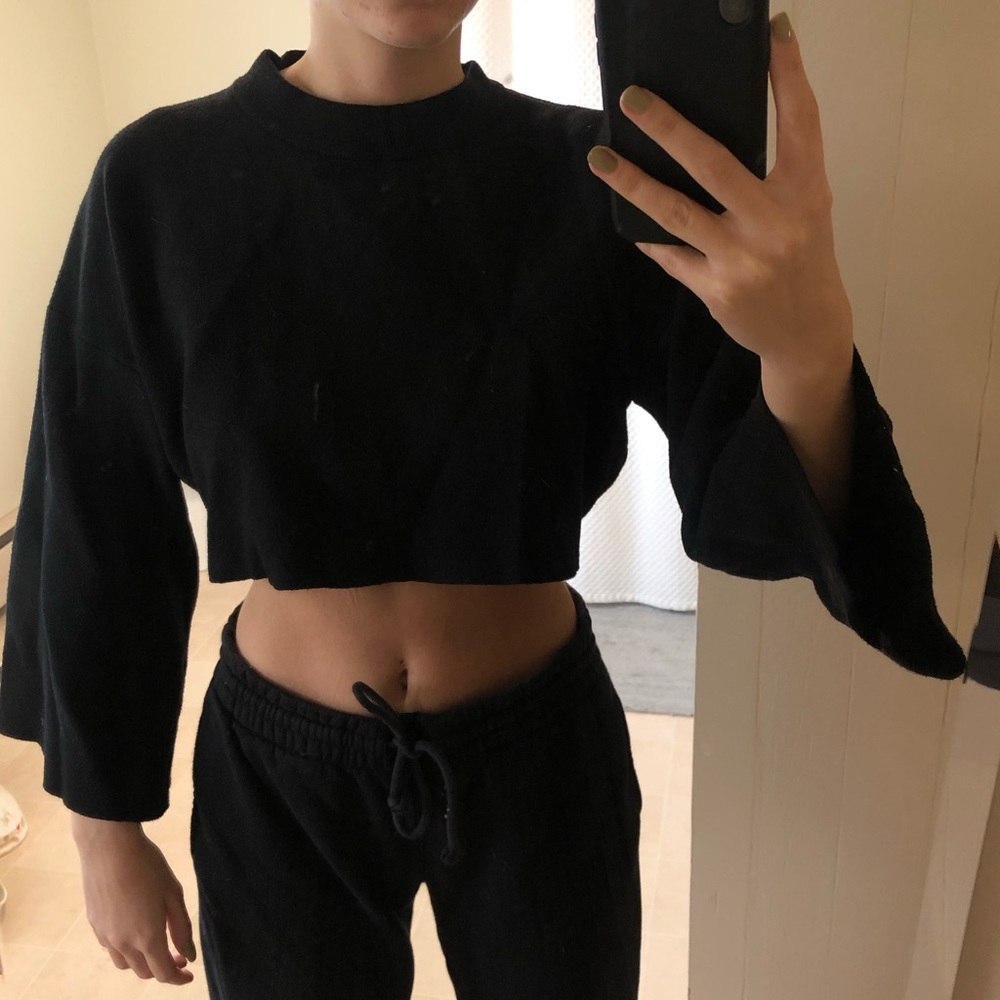 princess polly black cropped sweater